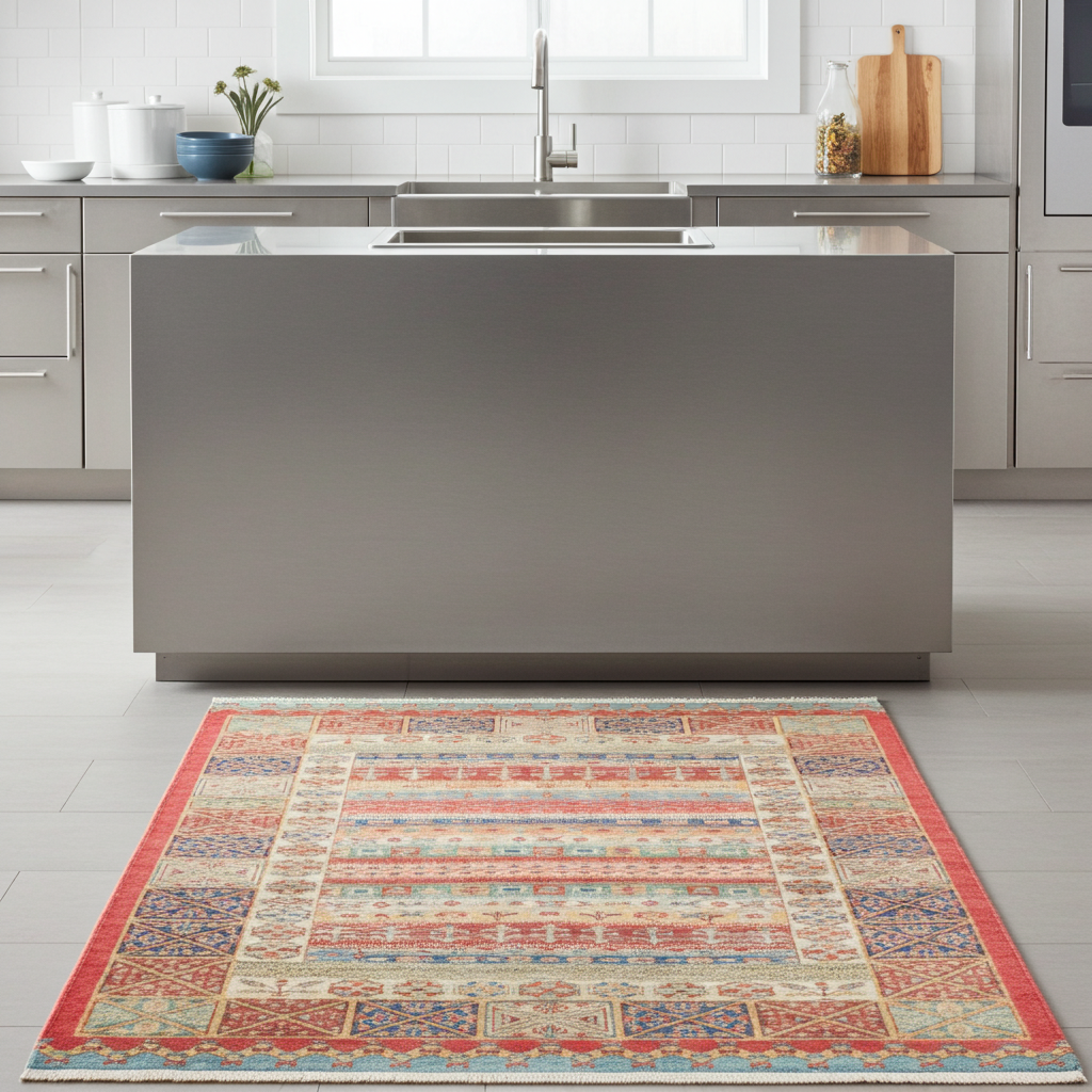 Afghan Multicolour Khurjin Chobi Rug with Border