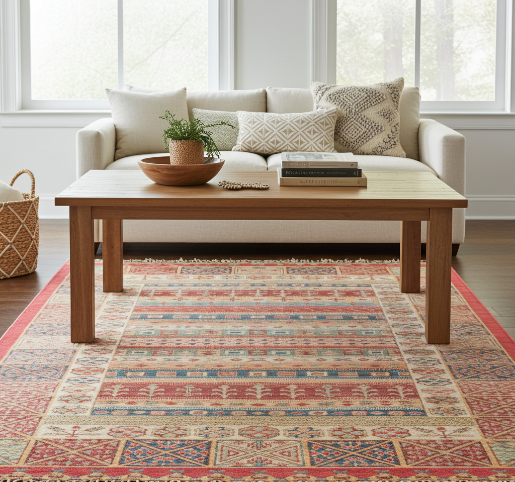 Afghan Multicolour Khurjin Chobi Rug with Border