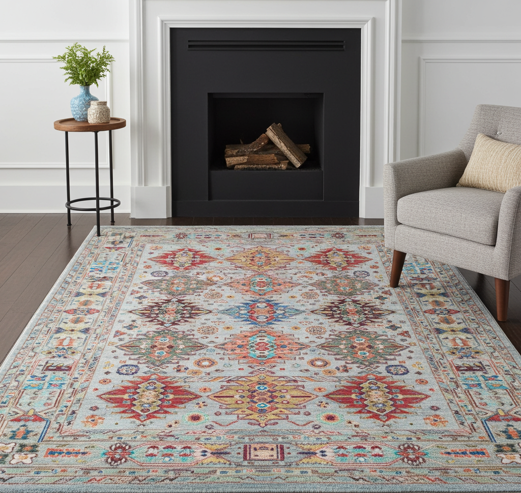 Afghan Chobi Light Blue Rug