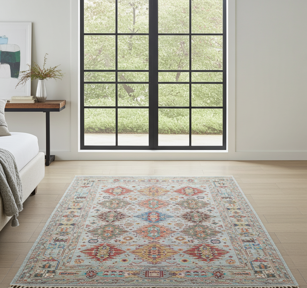 Afghan Chobi Light Blue Rug