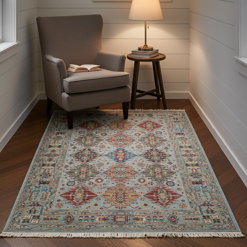 Afghan Chobi Light Blue Rug
