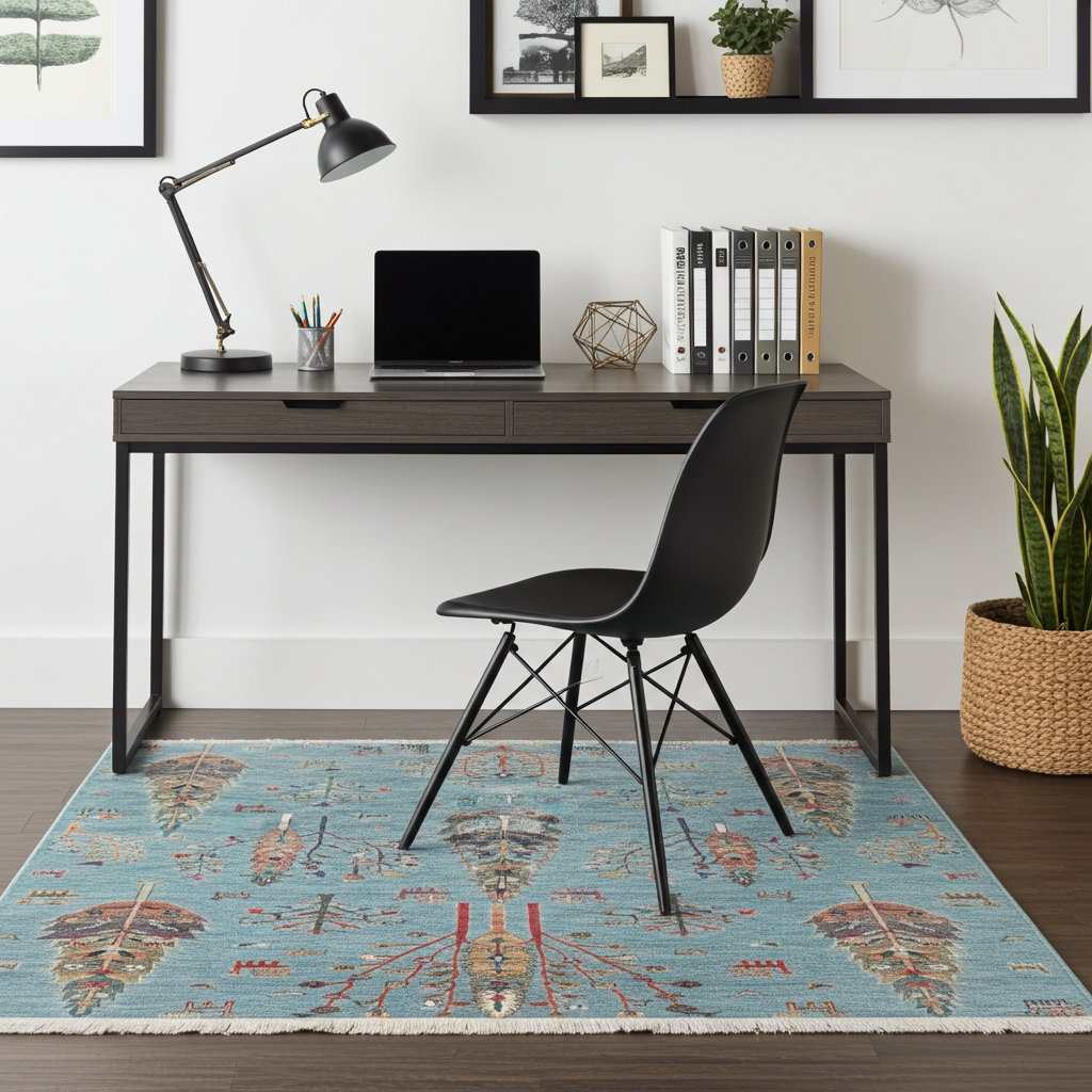 Afghan Chobi Open Field Blue Rug
