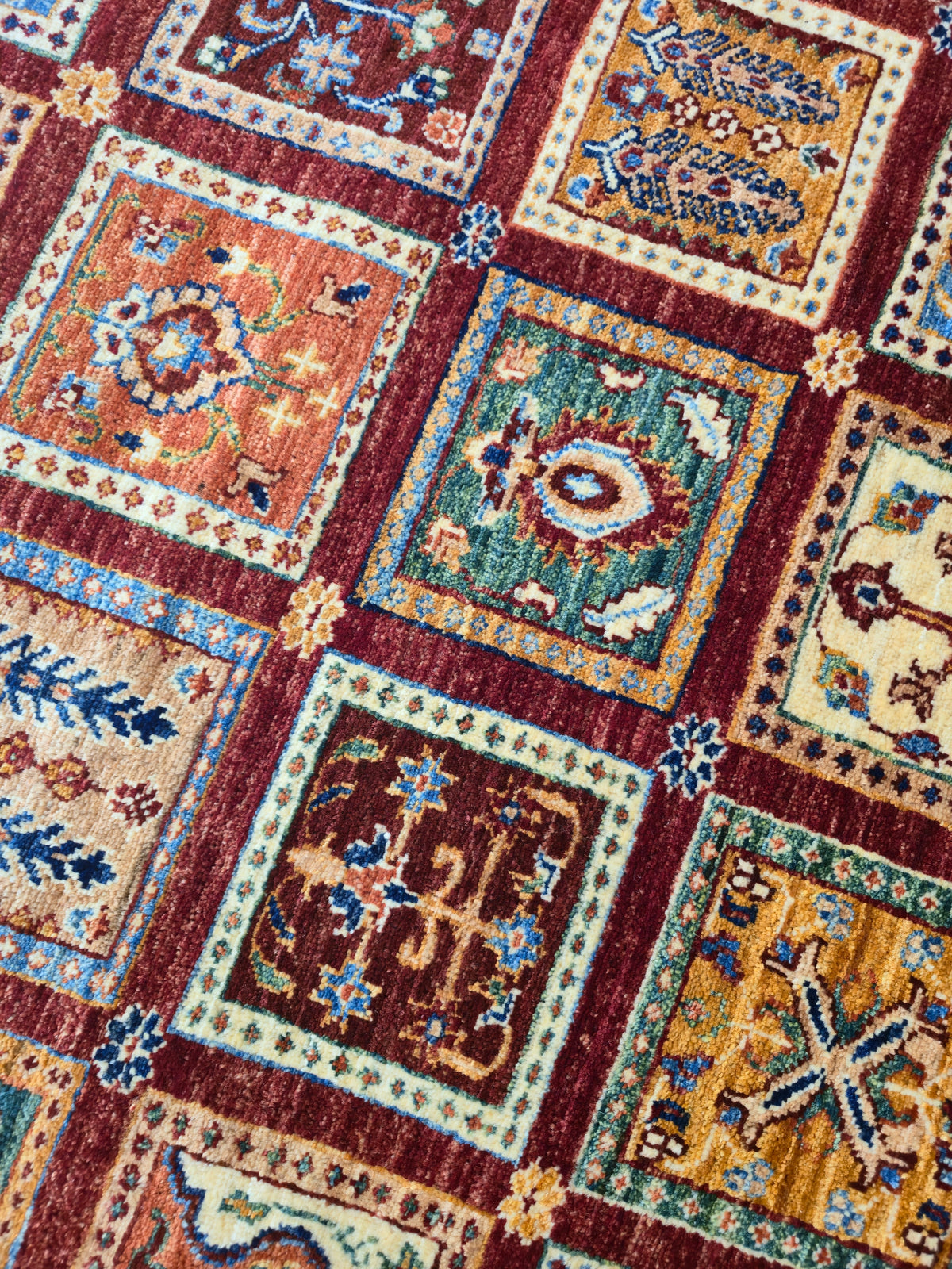 Fine Red Afghan Garden Chobi Wool Rug 250 x 300 cm