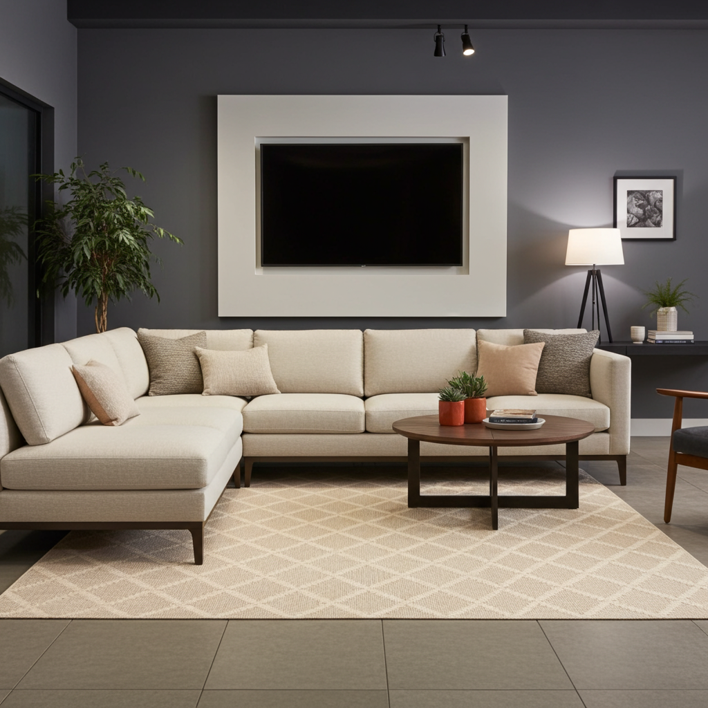 NOVA Cream Beige and Light Brown Diamond Flatweave Rug