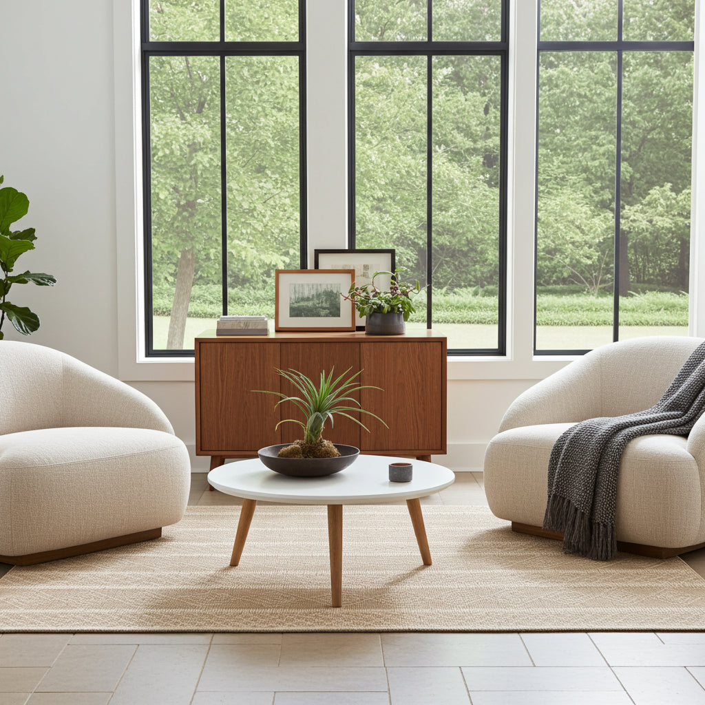 NOVA Cream and Beige Tribal Flatweave Rug