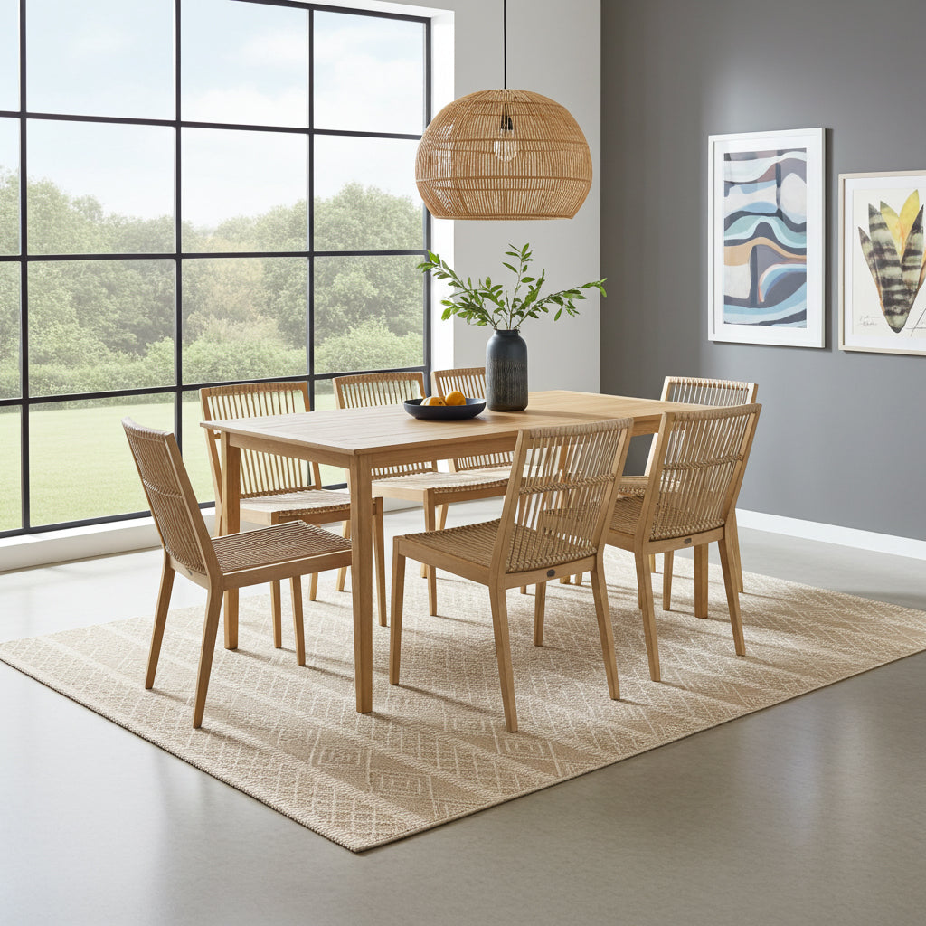 NOVA Cream and Beige Tribal Flatweave Rug