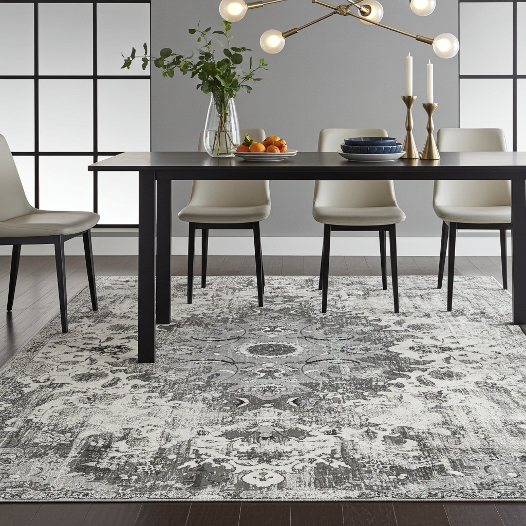 Soft Washable Lumina Grey and Cream Rug