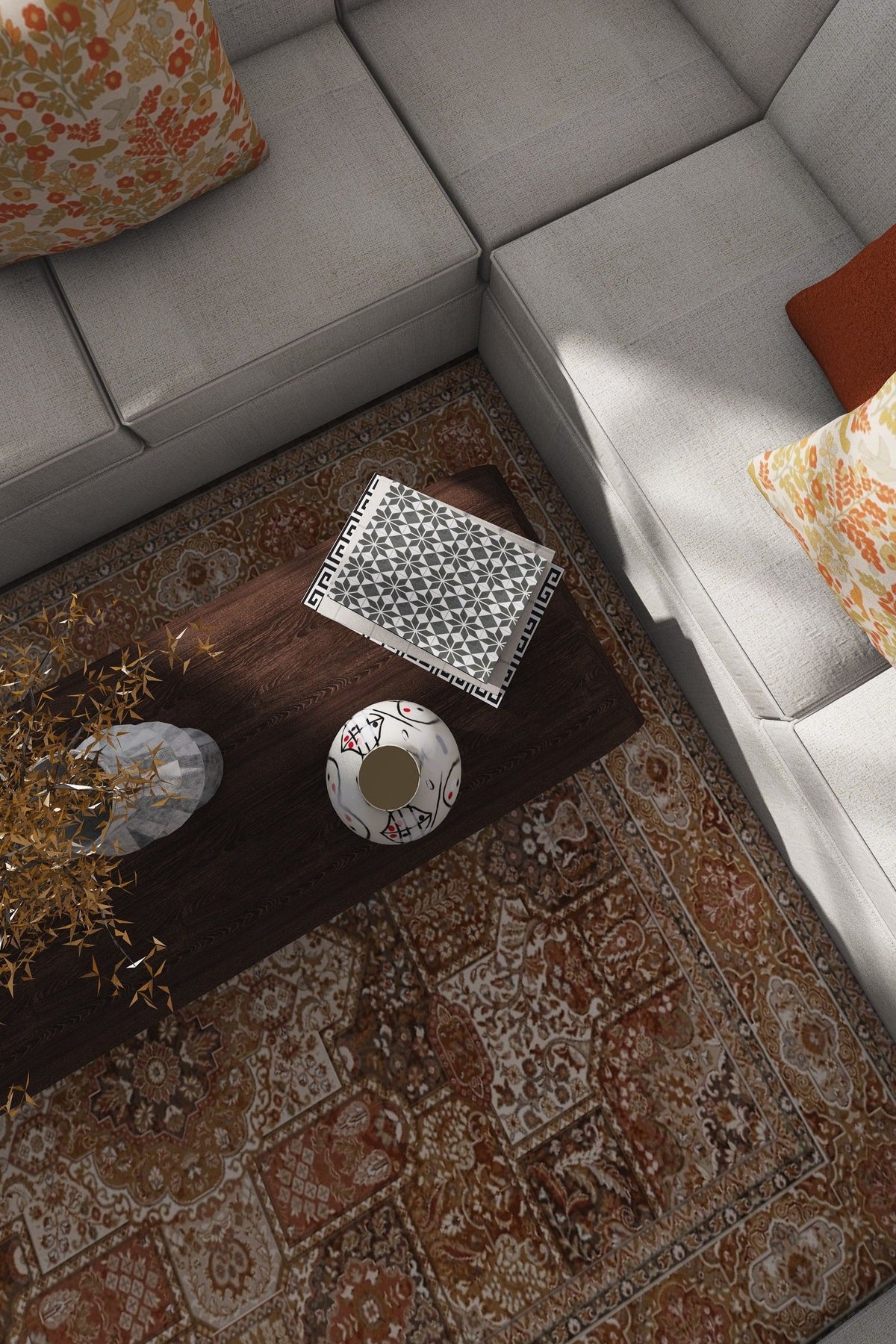 SilkSweep Orange, Rust &amp; Brown Persian Traditional Rug