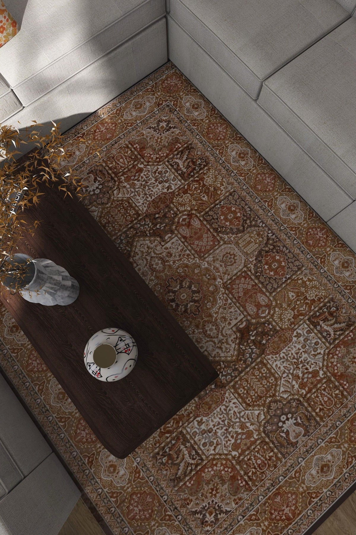 SilkSweep Orange, Rust &amp; Brown Persian Traditional Rug