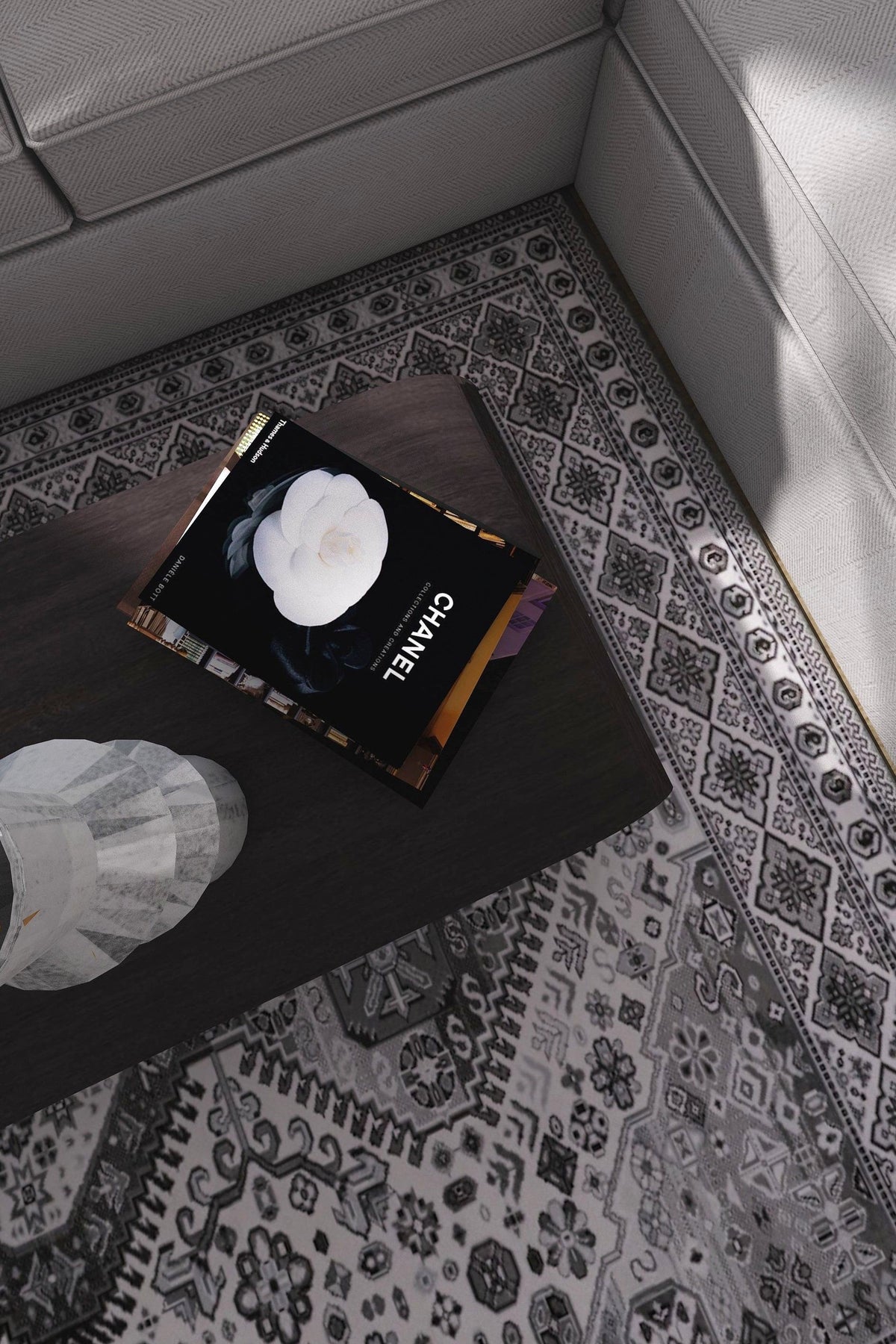 SilkSweep Black, Grey &amp; White soft Traditional Rug