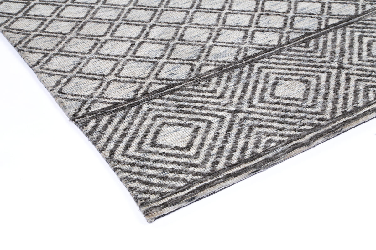 Amritsar Ajnala Charcoal &amp; Beige Cotton Blend Rug