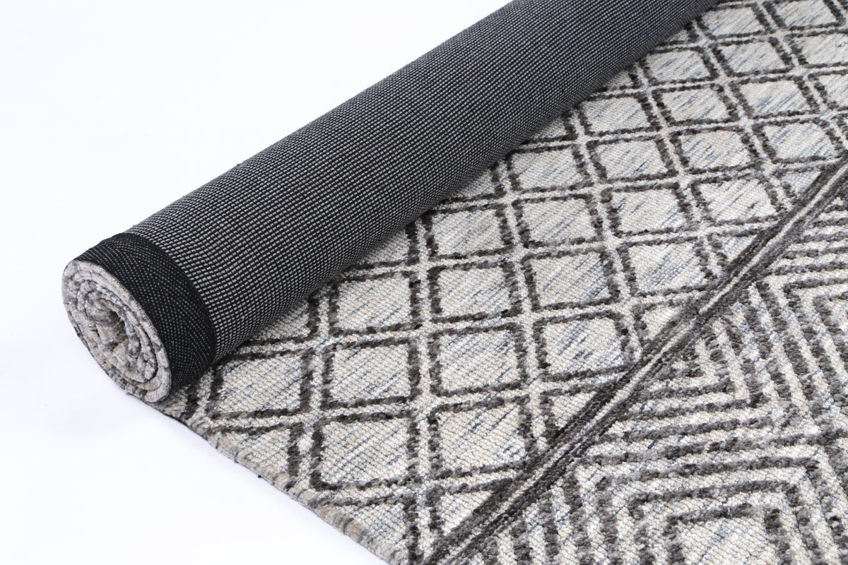 Amritsar Ajnala Charcoal &amp; Beige Cotton Blend Rug