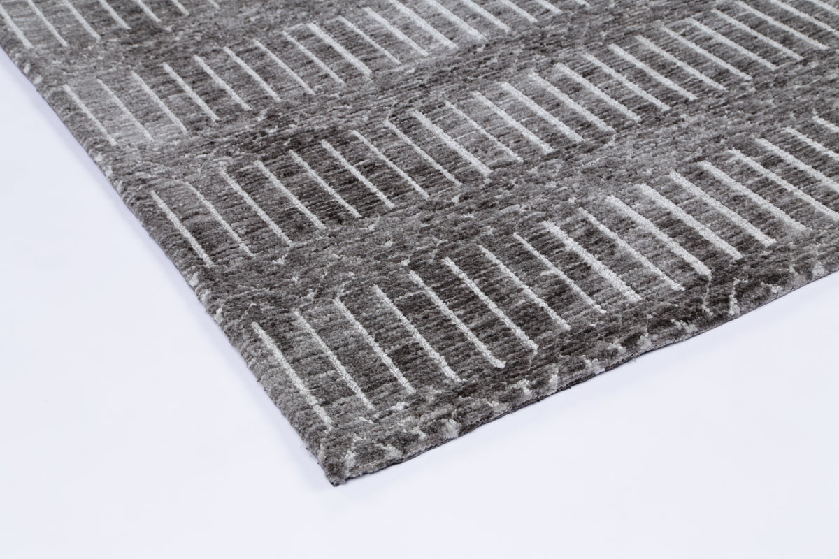 Amritsar Attari Charcoal &amp; Beige Cotton Blend Rug