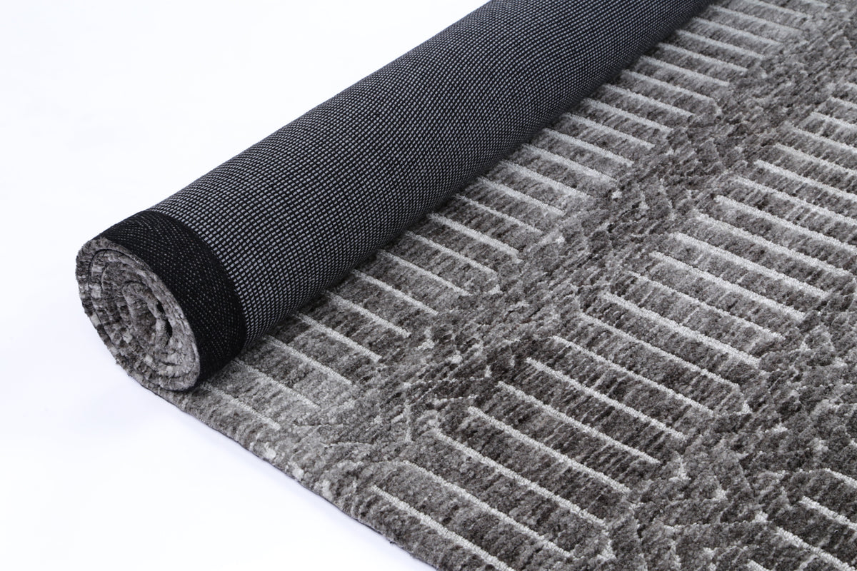 Amritsar Attari Charcoal &amp; Beige Cotton Blend Rug