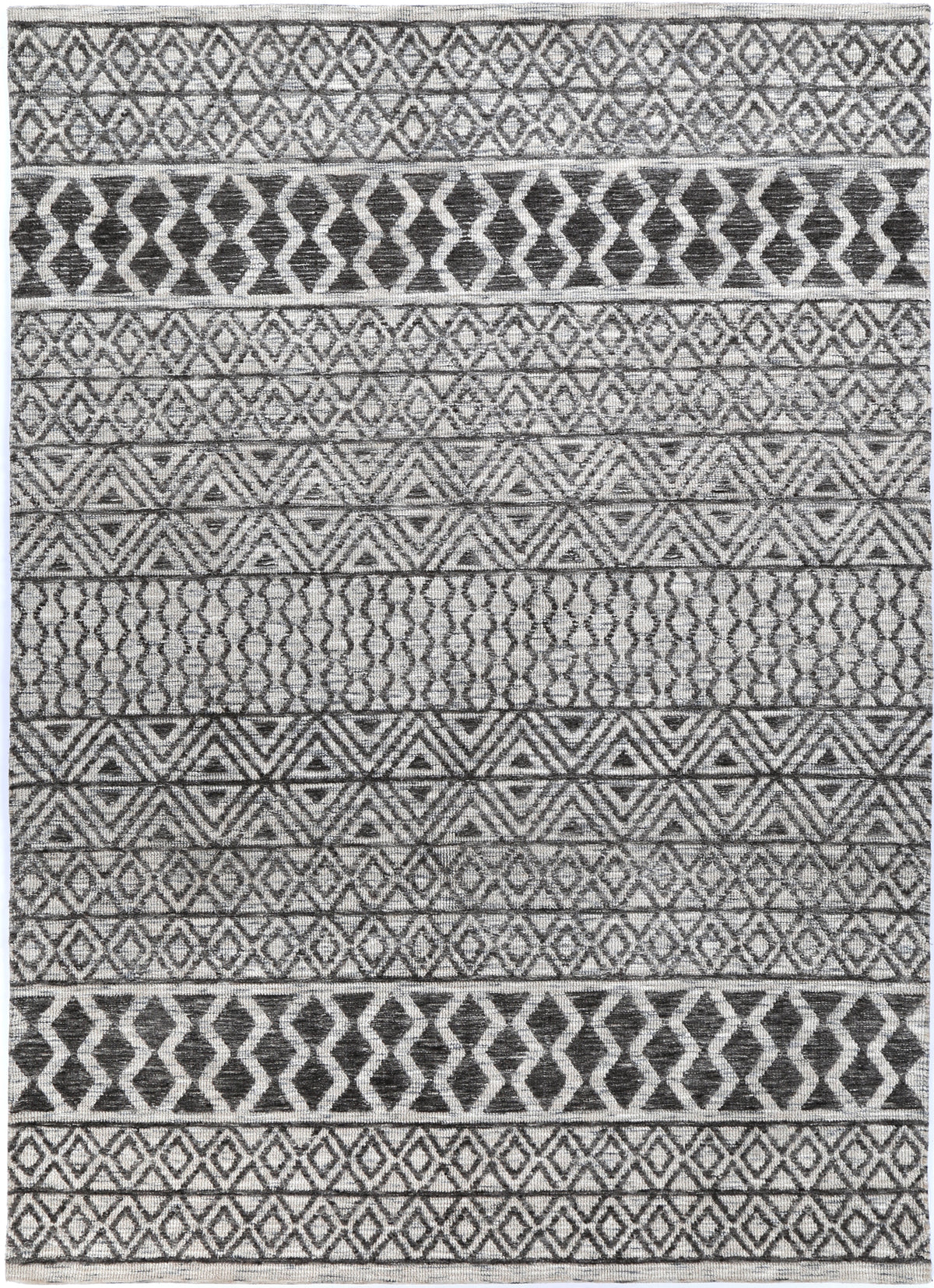 Amritsar Ramdass Charcoal &amp; Beige Cotton Blend Rug