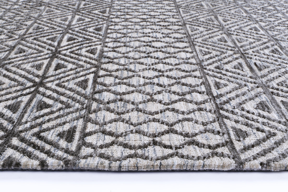 Amritsar Ramdass Charcoal &amp; Beige Cotton Blend Rug