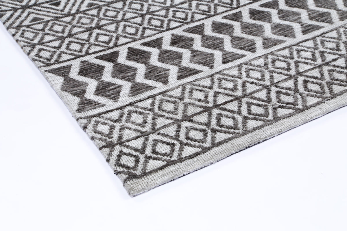 Amritsar Ramdass Charcoal &amp; Beige Cotton Blend Rug