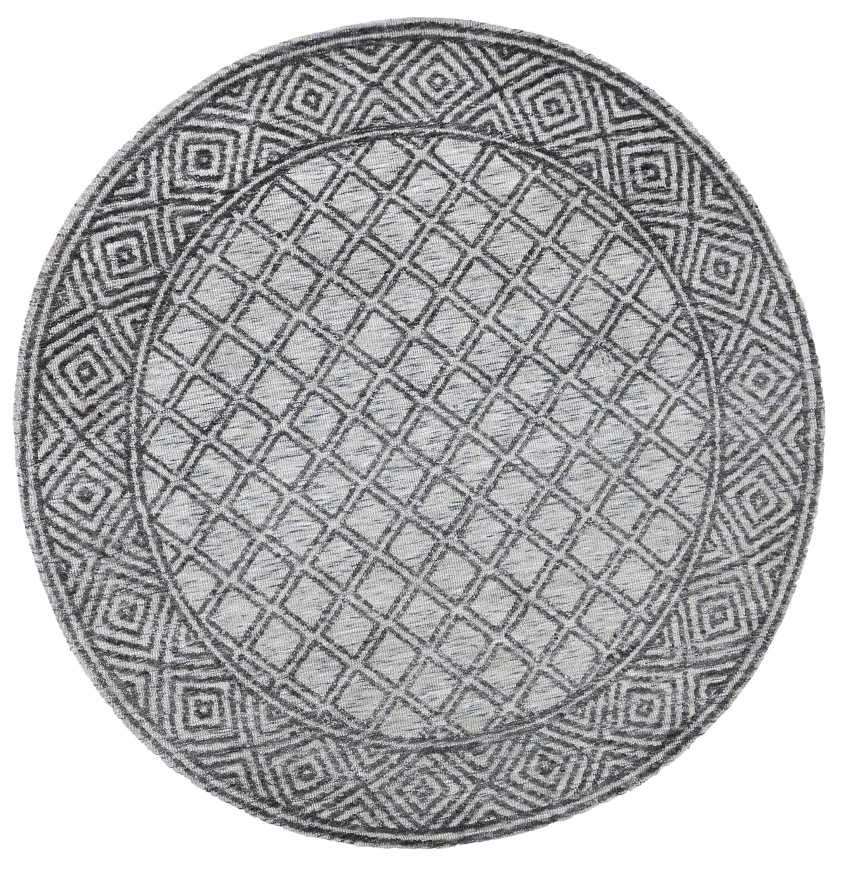 Amritsar Ajnala Charcoal &amp; Beige Round Cotton Blend Rug