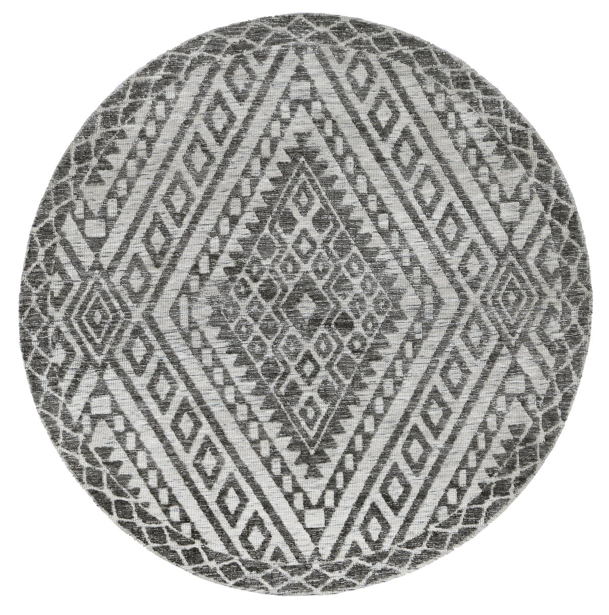 Amritsar Majitha Charcoal &amp; Beige Round Cotton Blend Rug