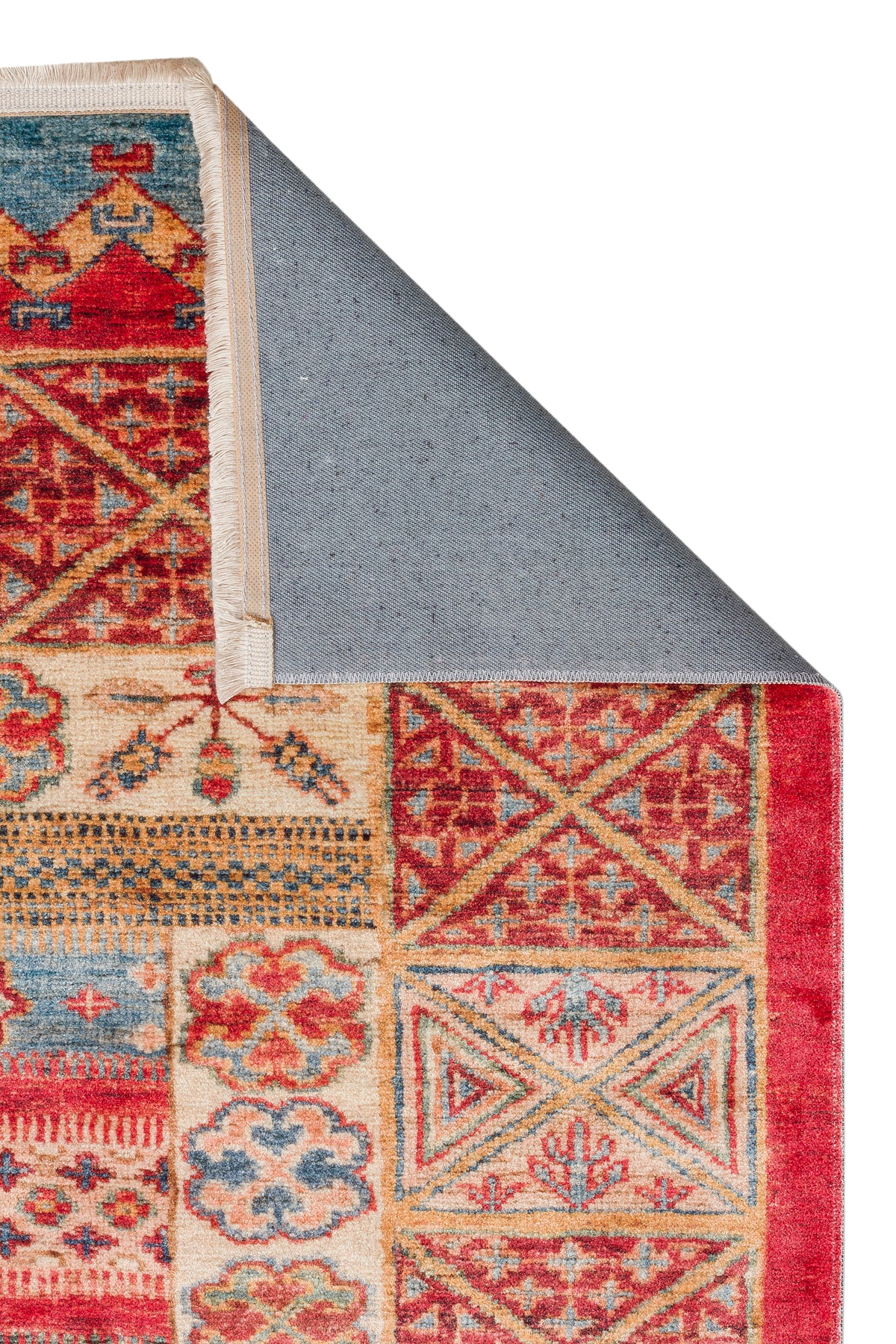 Afghan Multicolour Khurjin Chobi Rug with Border