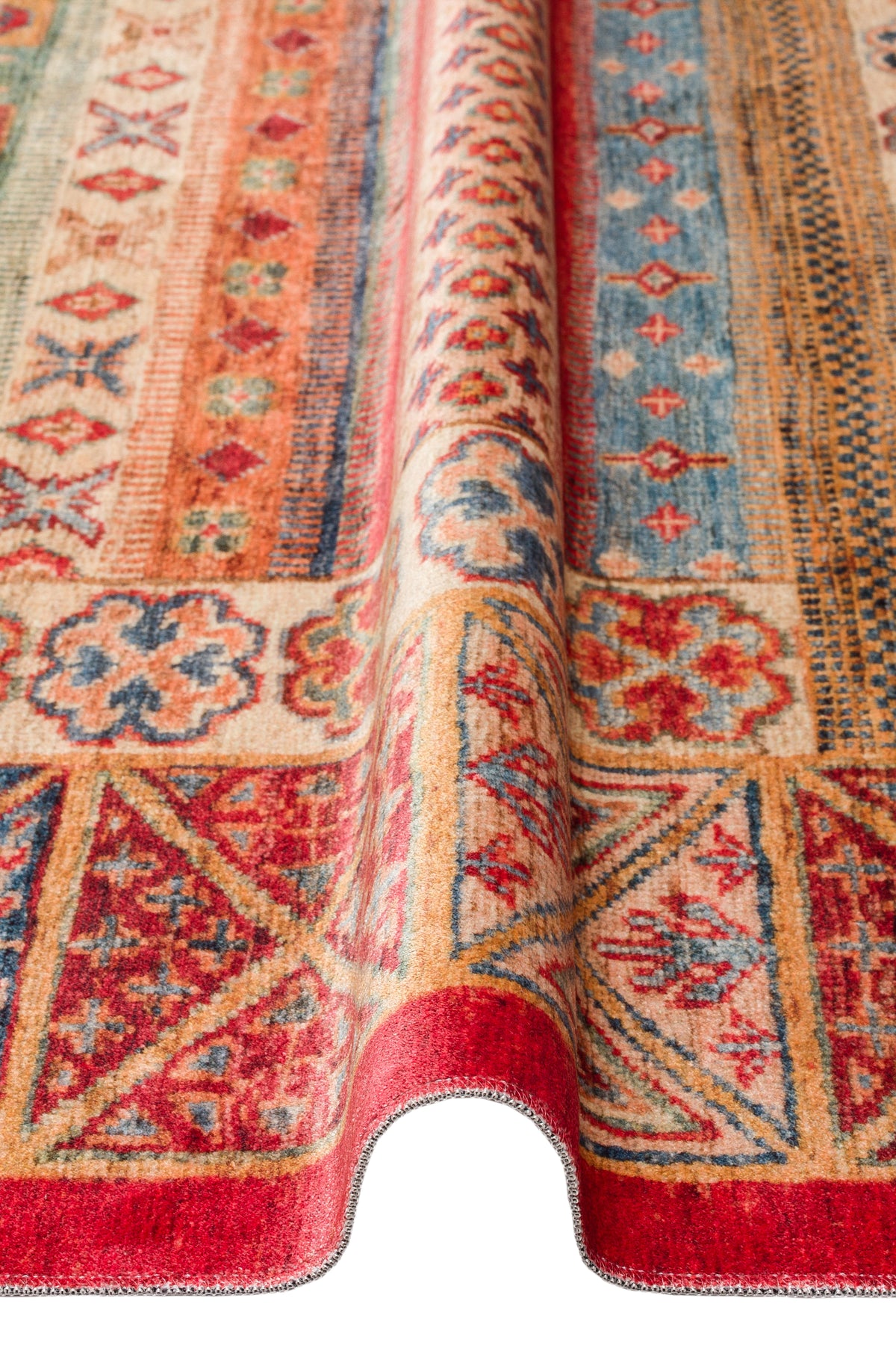 Afghan Multicolour Khurjin Chobi Rug with Border