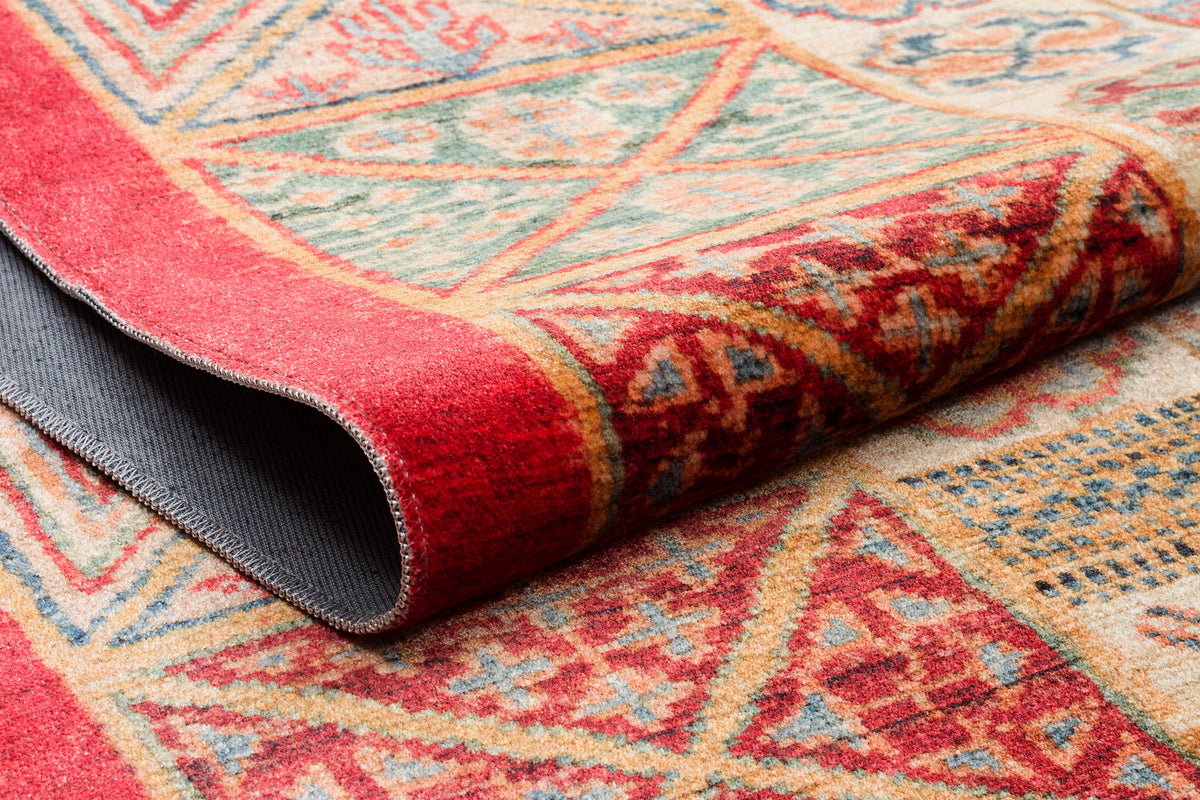 Afghan Multicolour Khurjin Chobi Rug with Border