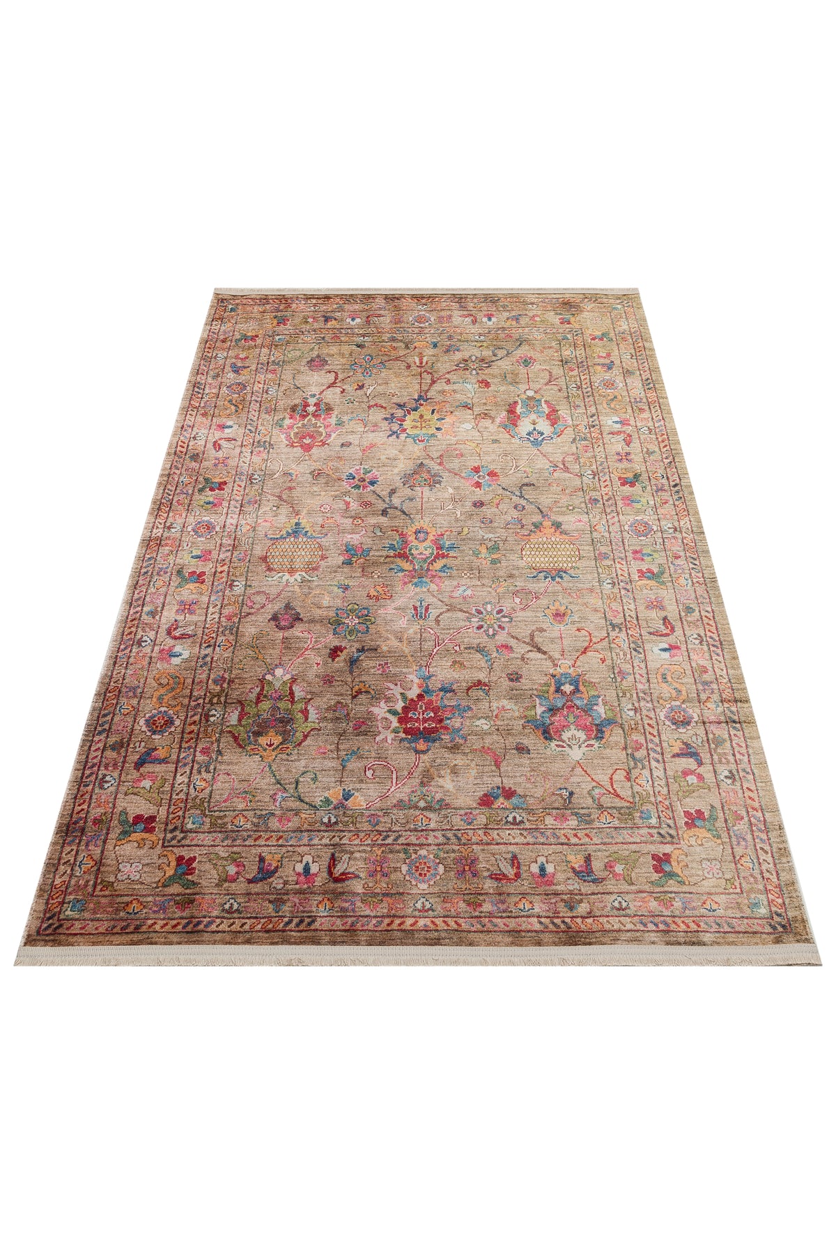 Afghan Chobi Beige Fawn Rug