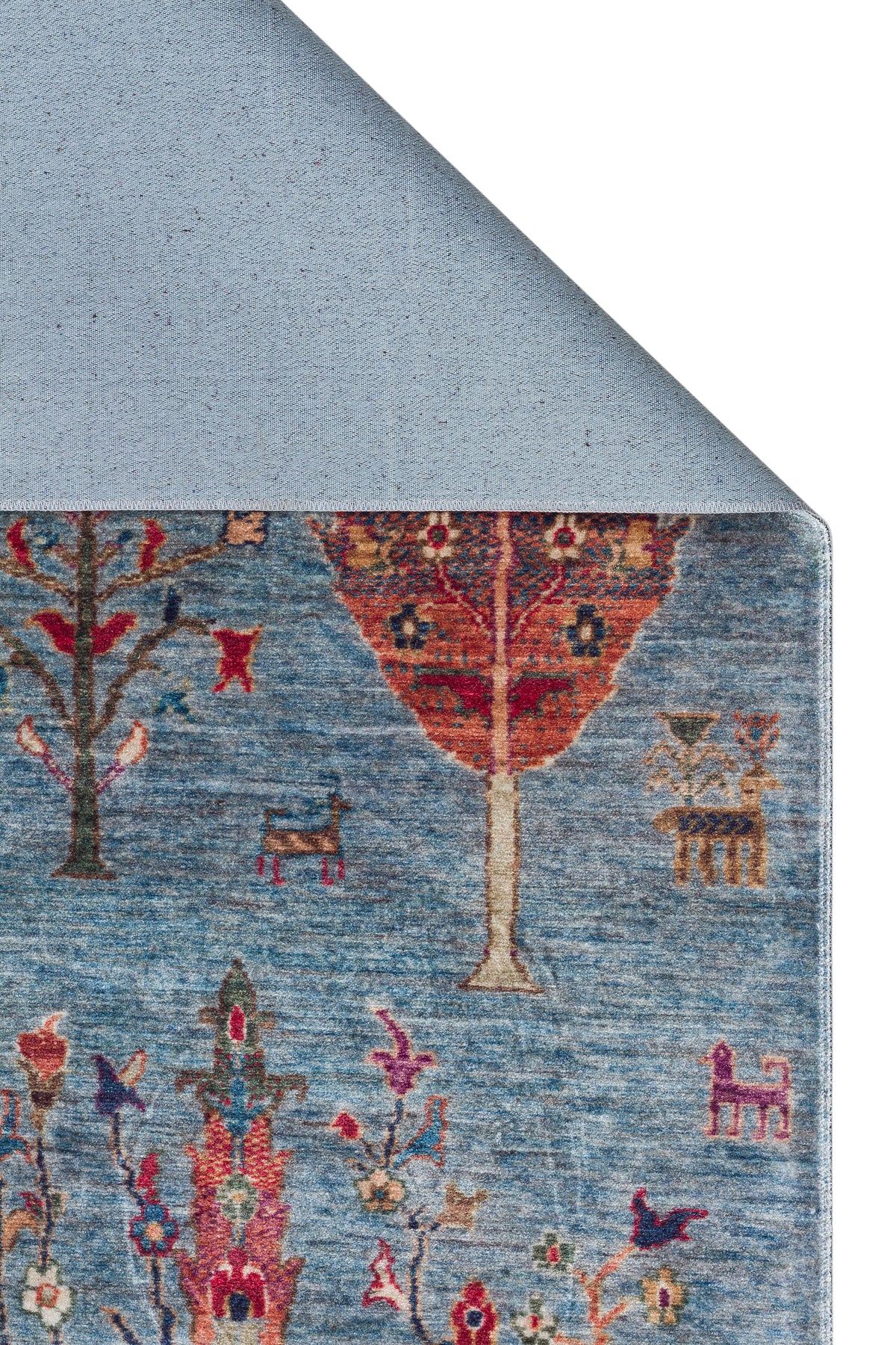 Afghan Chobi Open Field Blue Rug