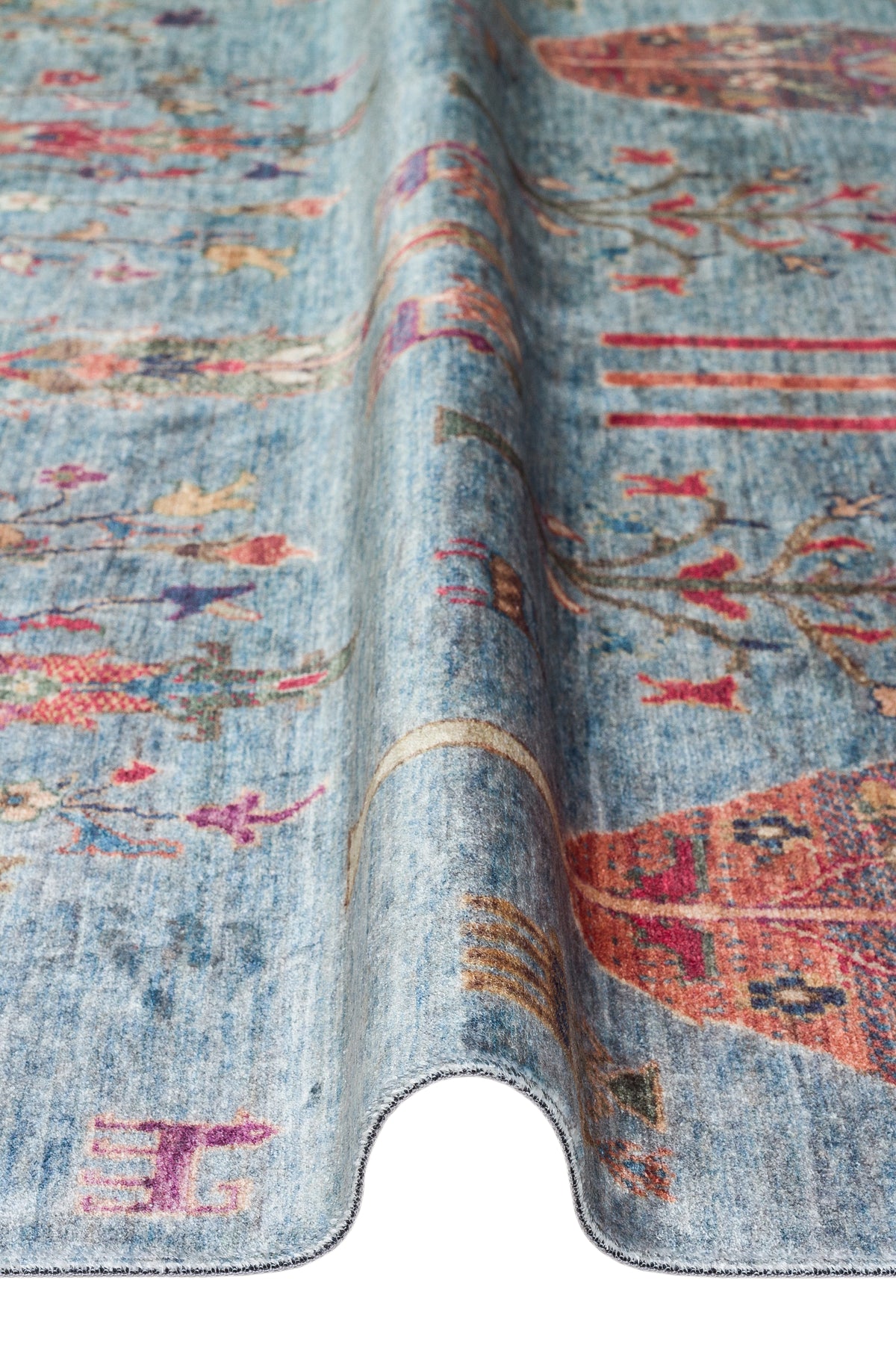 Afghan Chobi Open Field Blue Rug