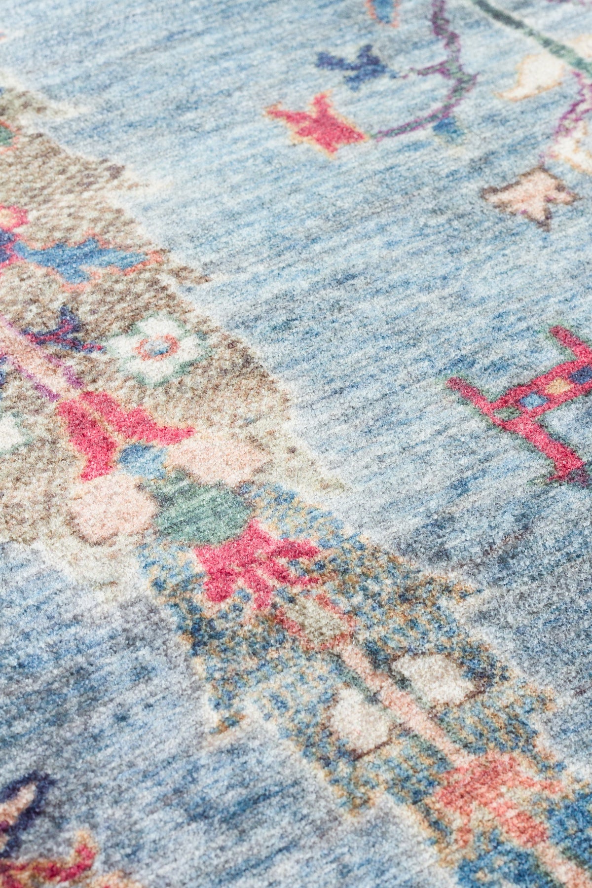 Afghan Chobi Open Field Blue Rug