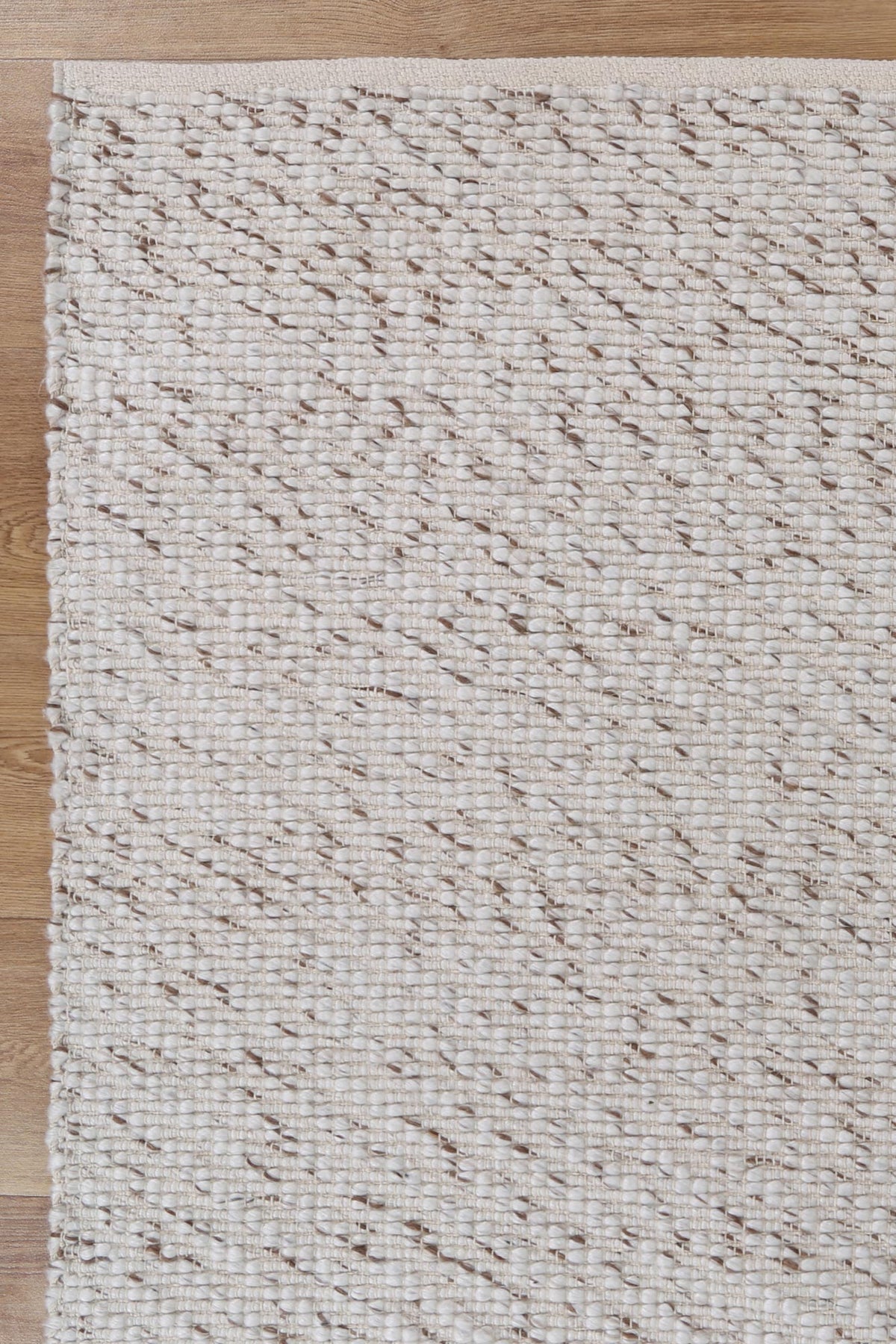 Basalt Beige Wool Blend Textured Rug