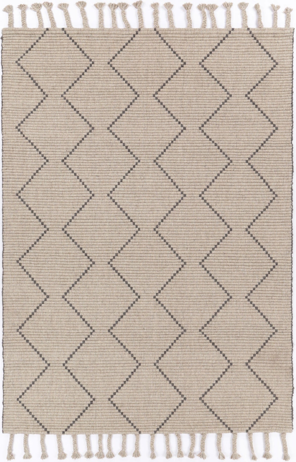 Goa Zig-Zag Wool Blend Ash Rug