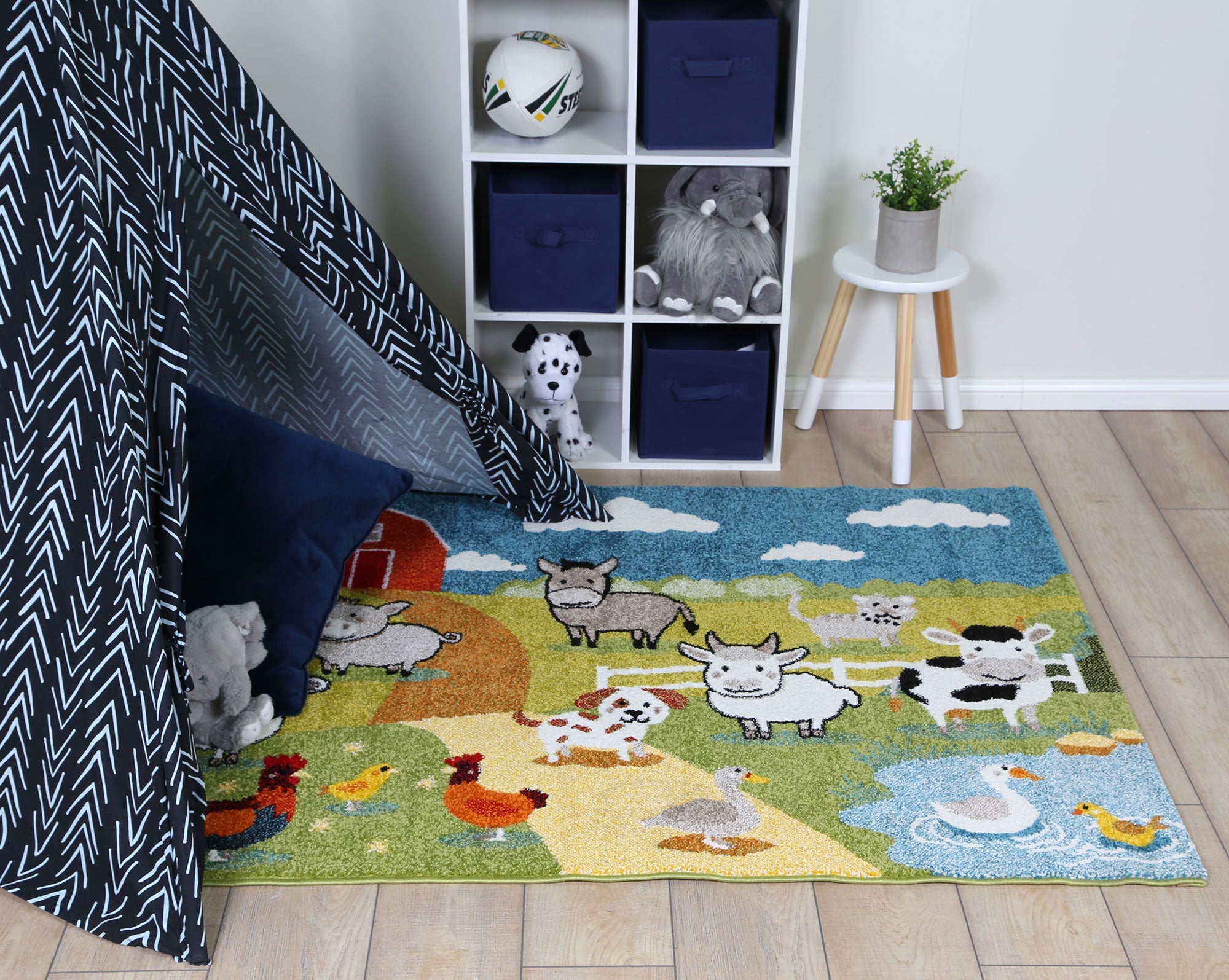 Farmyard Play Rugs Happy Feet Farmyard Friends Multi Kids Rug