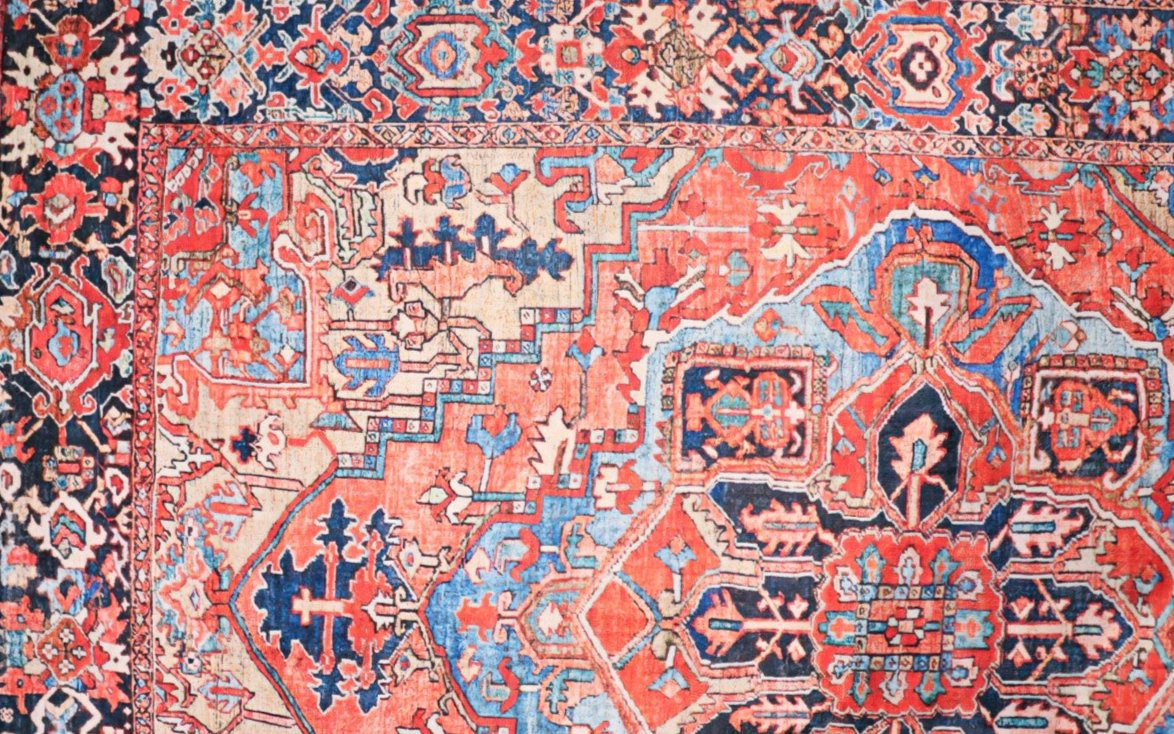 SilkSweep Red &amp; Blue soft Persian Traditional Rug