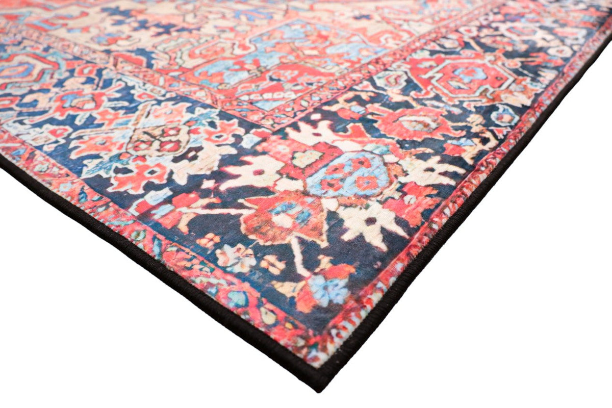 SilkSweep Red &amp; Blue soft Persian Traditional Rug