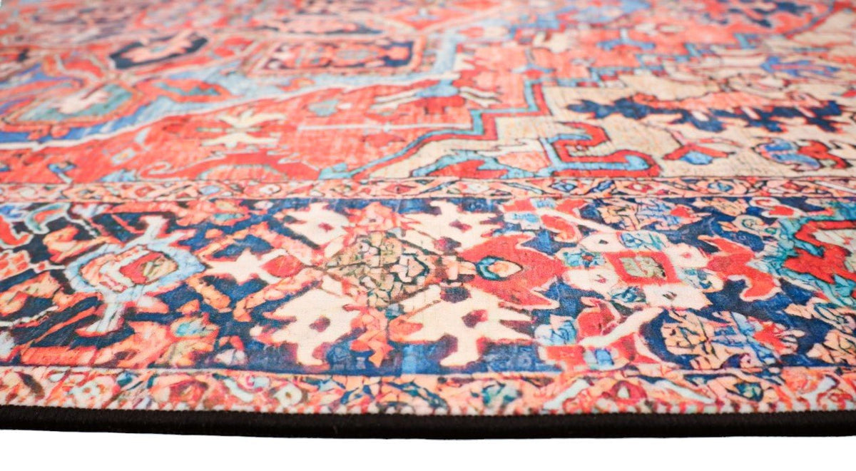 SilkSweep Red &amp; Blue soft Persian Traditional Rug