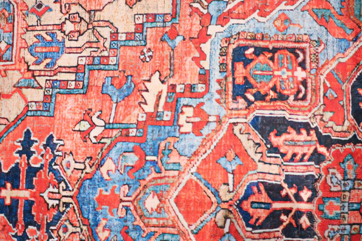 SilkSweep Red &amp; Blue soft Persian Traditional Rug