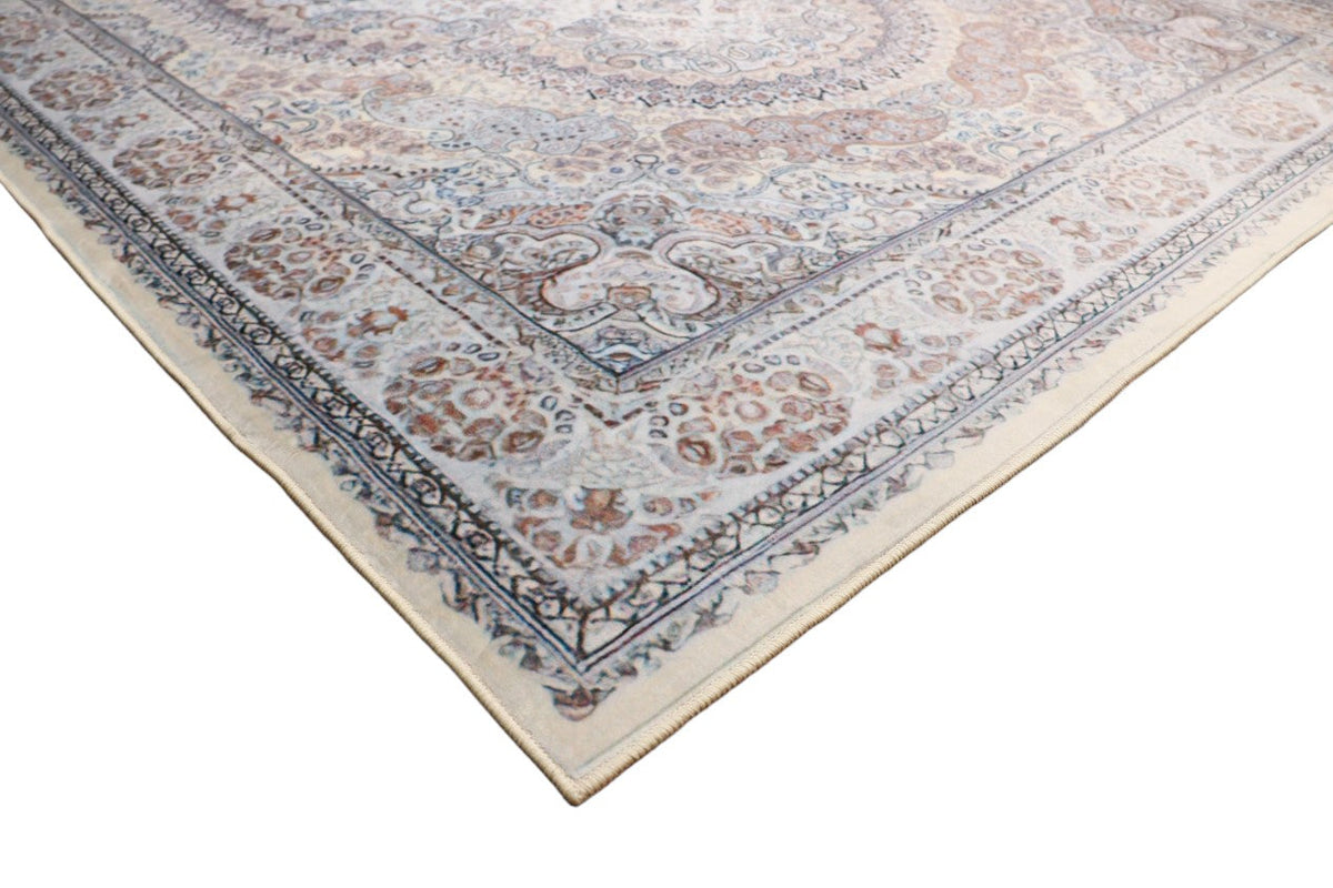 SilkSweep Slamon Pink &amp; Peach soft Medallion Persian Traditional Rug