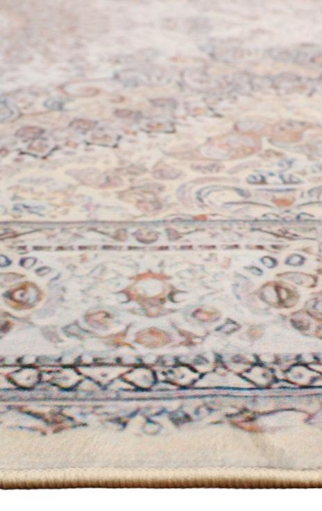 SilkSweep Slamon Pink &amp; Peach soft Medallion Persian Traditional Rug