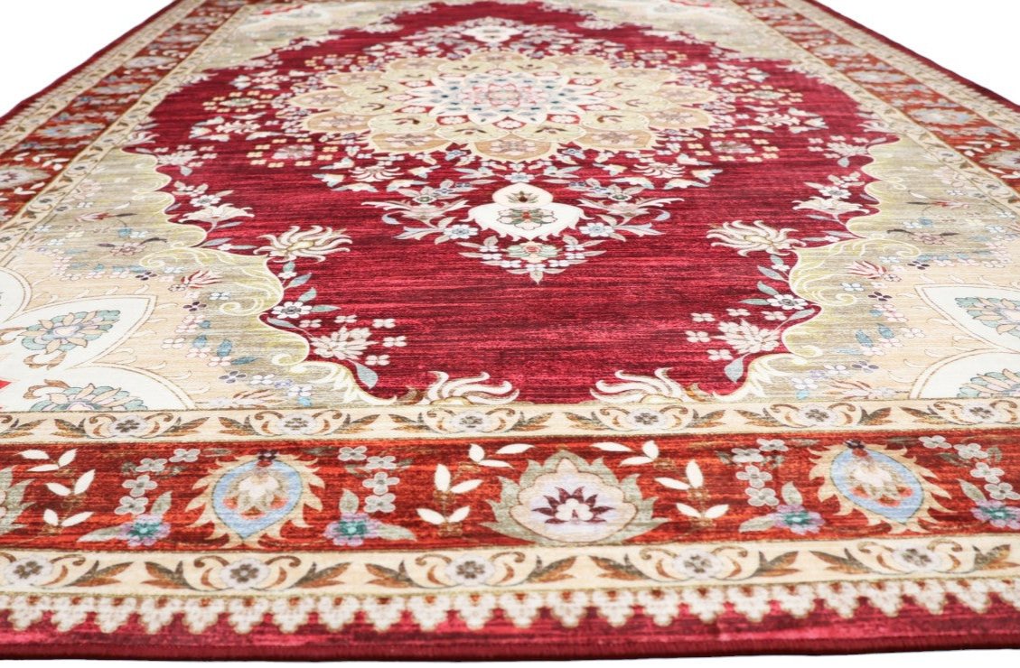 SilkSweep Red &amp; Cream Oriental Persian Traditional Rug