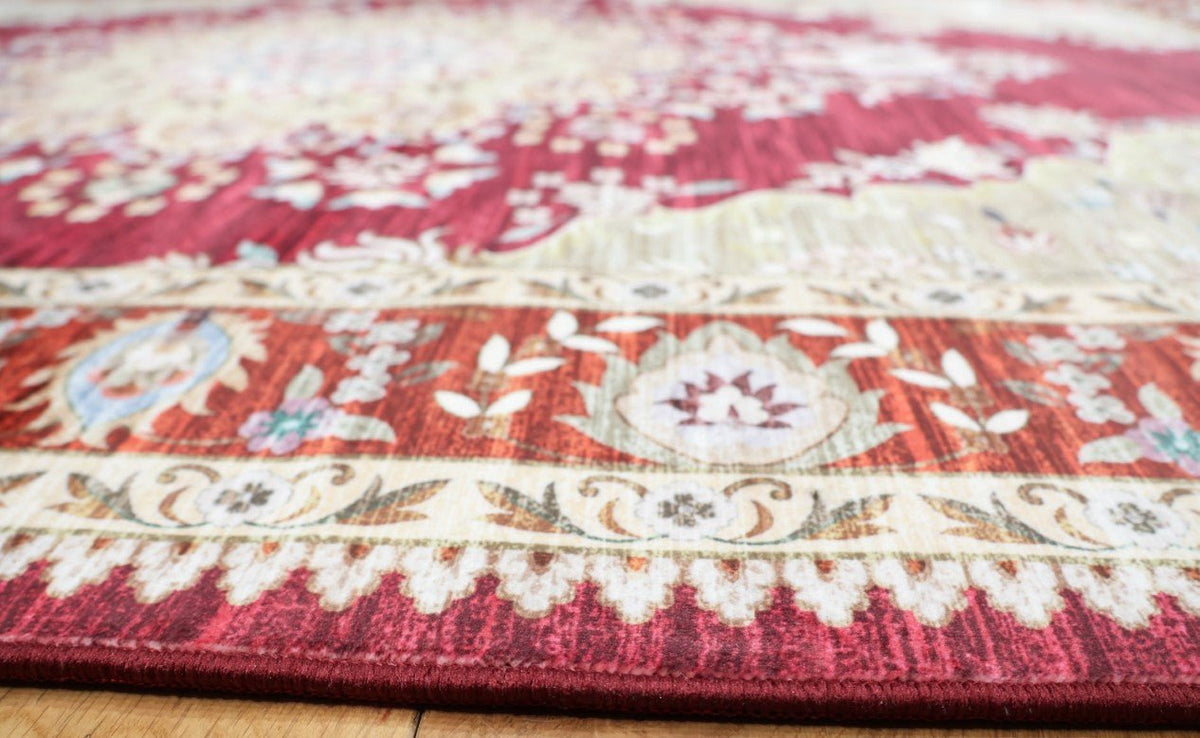 SilkSweep Red &amp; Cream Oriental Persian Traditional Rug