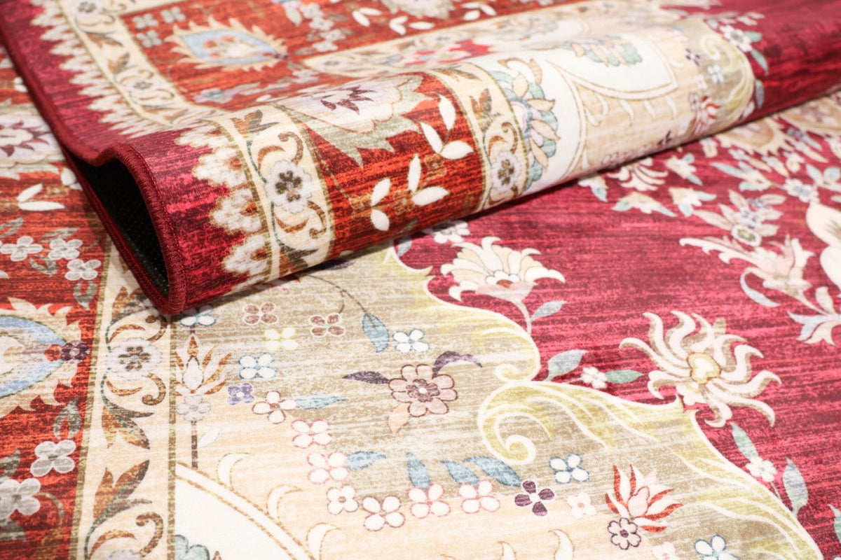 SilkSweep Red &amp; Cream Oriental Persian Traditional Rug
