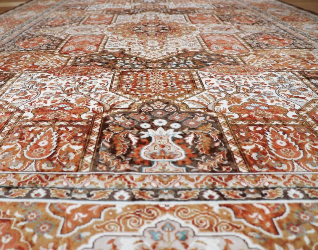 SilkSweep Orange, Rust &amp; Brown Persian Traditional Rug