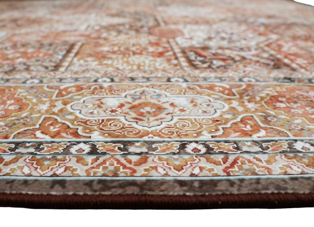 SilkSweep Orange, Rust &amp; Brown Persian Traditional Rug