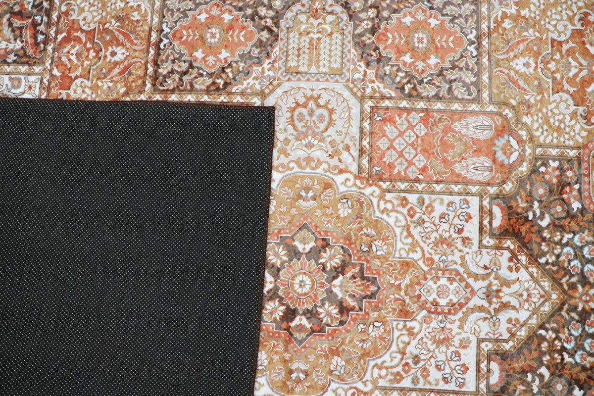 SilkSweep Orange, Rust &amp; Brown Persian Traditional Rug