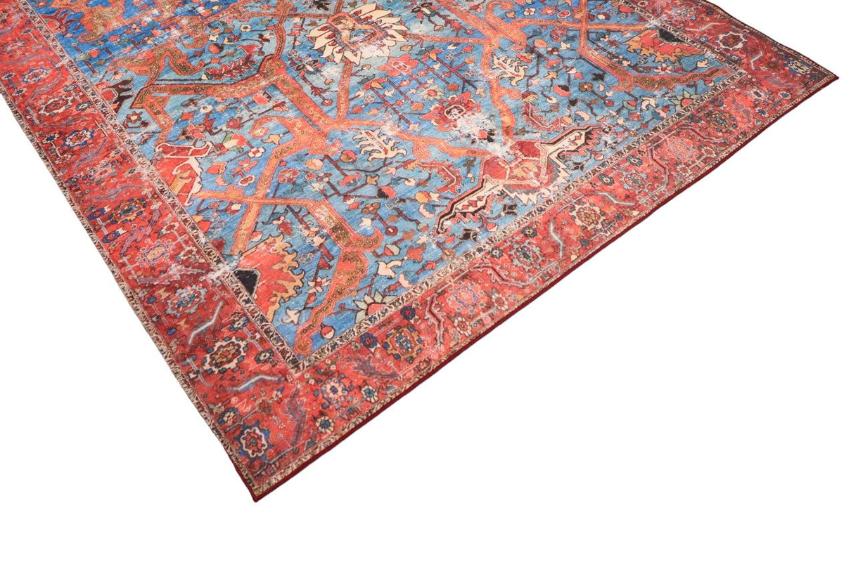 SilkSweep Red &amp; Blue Soft Persian Traditional Rug