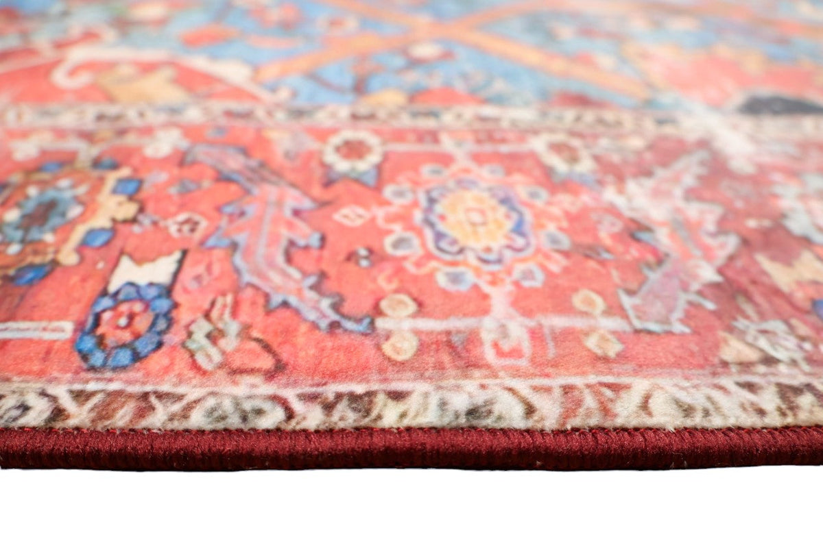 SilkSweep Red &amp; Blue Soft Persian Traditional Rug