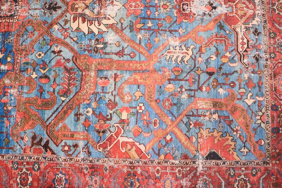 SilkSweep Red &amp; Blue Soft Persian Traditional Rug