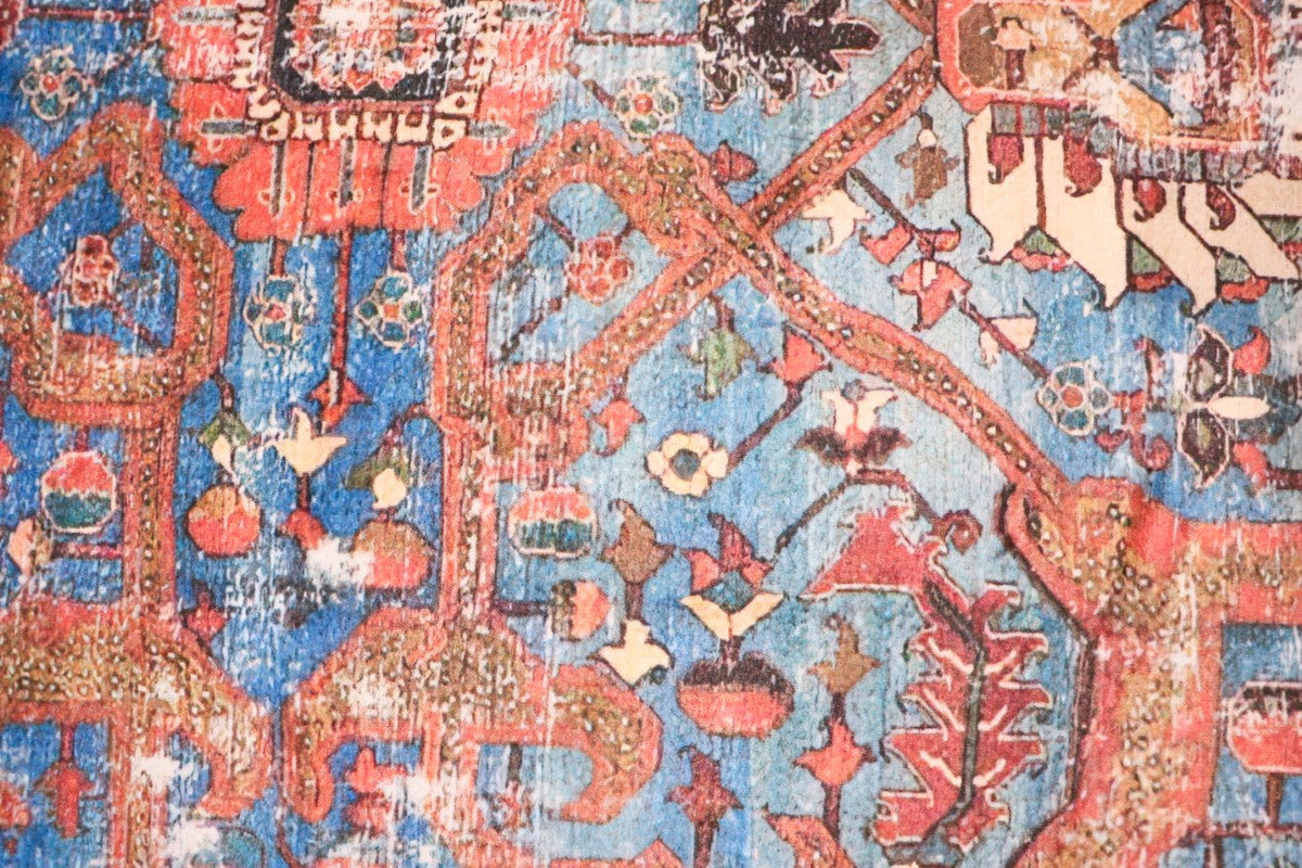 SilkSweep Red &amp; Blue Soft Persian Traditional Rug