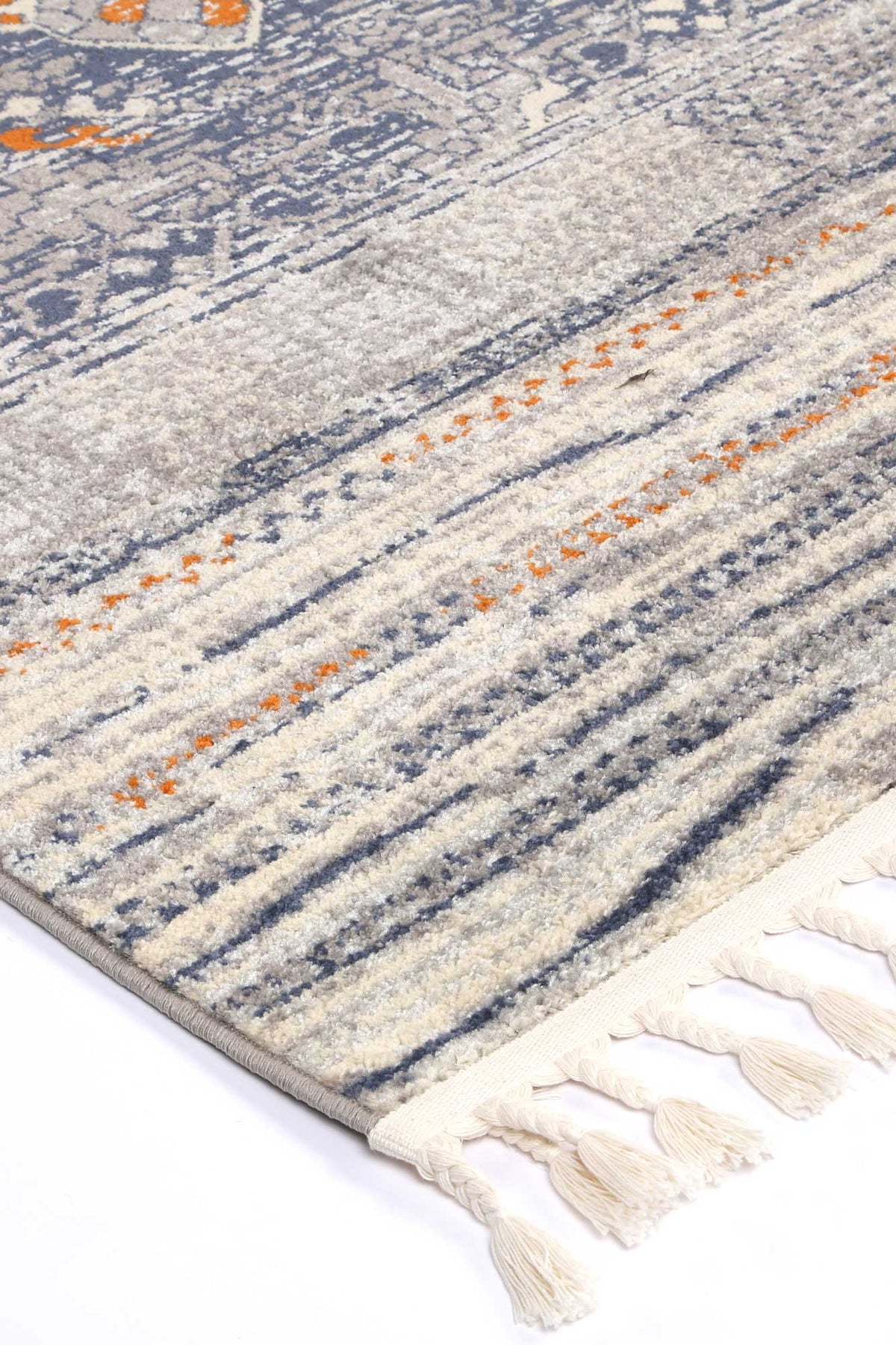 Inca Santiago Blue &amp; Cream Contemporary Rug